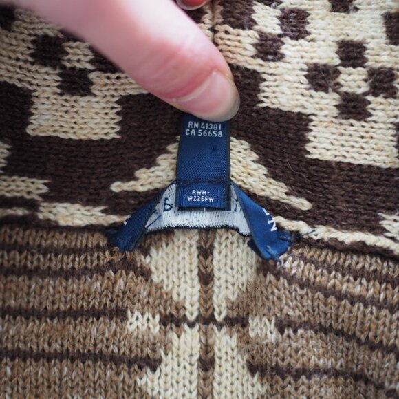 Rare! Ralph Lauren Blue Label Aztec Print Navajo Men's Cardigan Sweater Size M - Picture 9 of 12